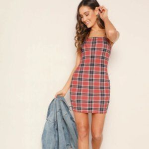 Plaid Bodycon Cami Dress